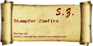 Stampfer Zamfira névjegykártya